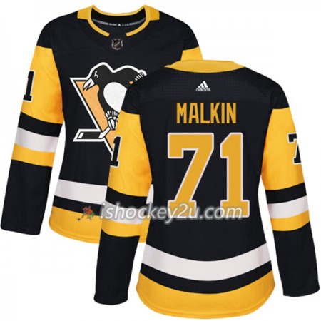 Dame NHL Pittsburgh Penguins Trøje Evgeni Malkin 71 Adidas 2017-2018 Sort Authentic
